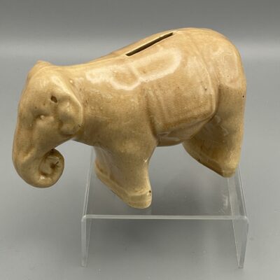 Antike Spardose in Form eines Elefanten, Keramik, Frankreich um 1910