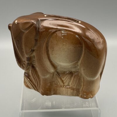 Elefant – Art Deco – C. Lemanceau (1905-1980), braun-beige Keramik, Spardose, St-Clément, Frankreich 1920er