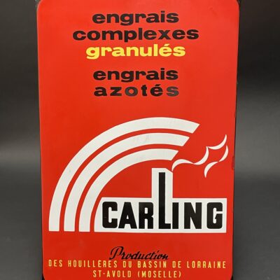 Emailschild CARLING Düngemittel, St. Avold, Frankreich, Emaillerie Alsacienne Strasbourg -