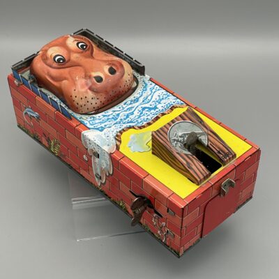 HIPPO BANCO - Mechanische Spardose - Nilpferd frisst Münzen - frühe Variante, 1960er Jahre