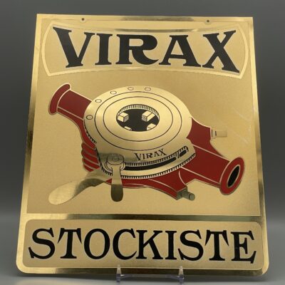 VIRAX - STOCKISTE: Seltenes französisches Schild aus Alu-Blech aus der Zeit um 1940/50