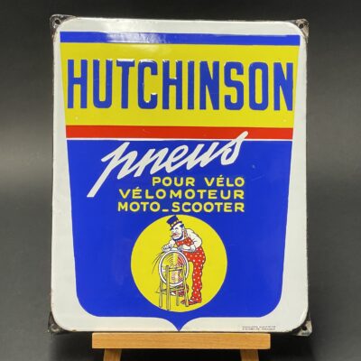 HUTCHINSON Emailschild, herrlicher Glanz, kräftige Farben, Frankreich um 1950, E.A.S.