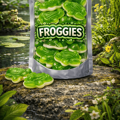 Haribo kikkers snoep, zachte schuim- en gummiesnoepjes in de vorm van kikkers