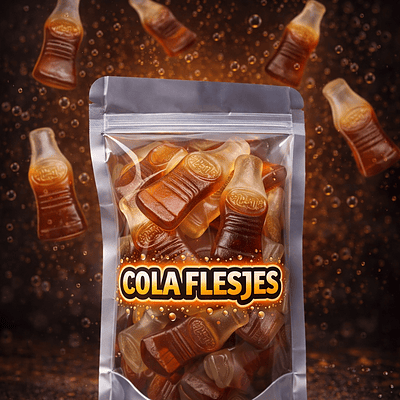 Haribo Happy Cola flesjes, zachte gummies met colasmaak