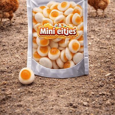 Dulce Plus mini eitjes snoep, snoepjes in de vorm van kleine eieren.