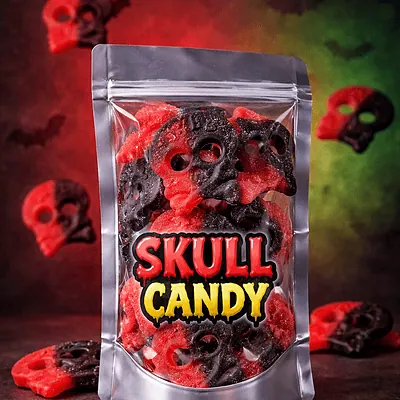 Bubs Raspberry Liquorice Skulls – Zweedse rood/zwarte framboos en drop schedel snoepjes zonder suikerlaag, zacht en vegan