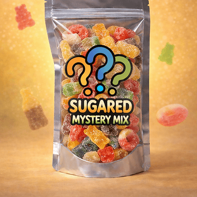 Mystery sugared snoepmix, een zak met gesuikerde snoepjes, gesuikerd snoepgoed
