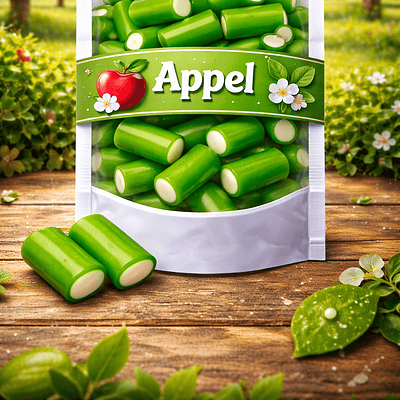 Apple Filled Bites King Regal groen appel snoepje met witte vulling Spaans snoep
