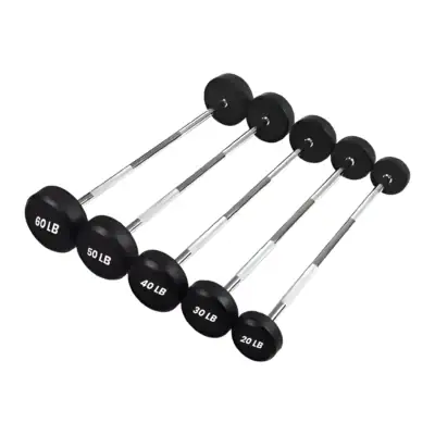 SET DE 5 BARRAS RECTAS DE PESO FIJO (20 lbs - 60 lbs)