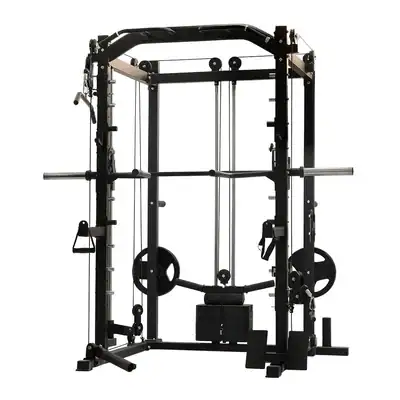 JAULA SMITH MACHINE POWER BLACK CON CROSSOVER