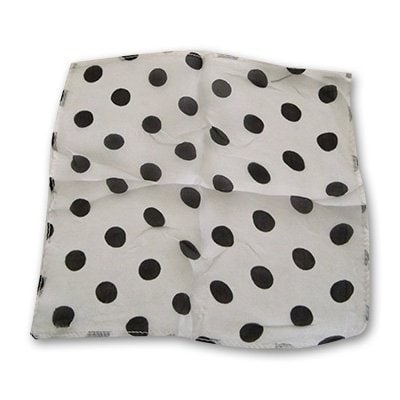 pañuelo de seda lunares negros