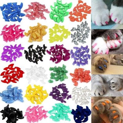 VICTHY 140pcs Cat Nail Caps