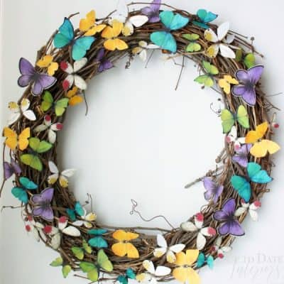 easy DIY spring butterfly wreath