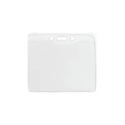 Anti-Print Transfer Horizontal Clear Vinyl Badge Holders - 100 qty