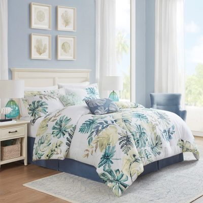 Harbor House Blue Lorelai Cotton Printed 6 Piece Comforter Set, Cal King HH10-1621