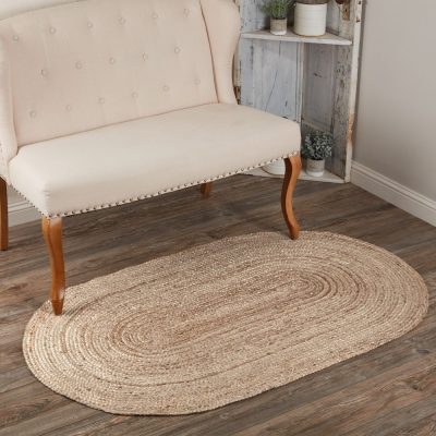 Natural Jute Rug Oval w/ Pad 36x60