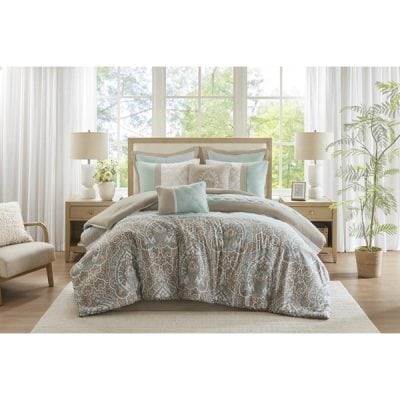 510 Design Shawnee 8 Piece Comforter Set in Seafoam, Cal King 5DS10-0052