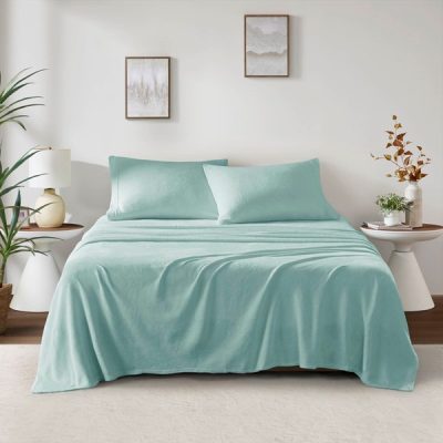 True North by Sleep Philosophy Soloft Plush Micro Plush Sheet Set in Aqua, King BL20-0604