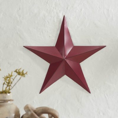 Metal Star Speckled Burgundy Distressed 18x18