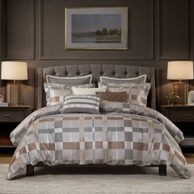 Madison Park Signature Prescott Jacquard Oversized Duvet Style Comforter Set in Taupe, Queen MPS10-600