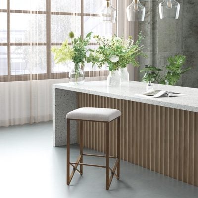 INK+IVY Marino Backless Upholstered Counter Stool 26"H in Ivory, One Size II104-0490