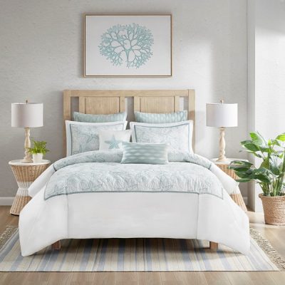 Harbor House Blue Maya Bay Duvet Cover Mini Set in White, King HH12-1227