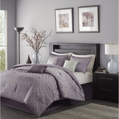 Madison Park Biloxi 7 Piece Comforter Set in Purple, King MP10-920