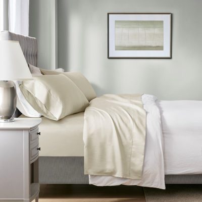 Madison Park 1000 Thread Count HeiQ Smart Temperature Cotton Blend 4 PC Sheet Set in Ivory, Cal King MP20-8942