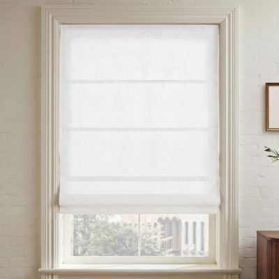 Madison Park Emery Cordless Roman Shade in White, 33x64" MP40-9044