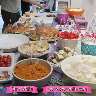 Sew White surprise wedding anniversary party food 9