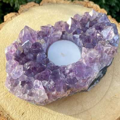 Spiral Crystals UK - A Grade Amethyst Tea Light Holder