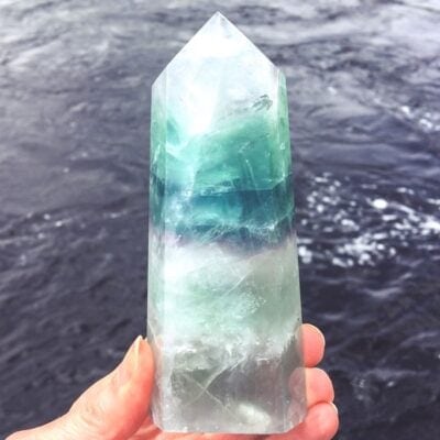 Spiral Crystals UK - Rainbow Fluorite Standing Point