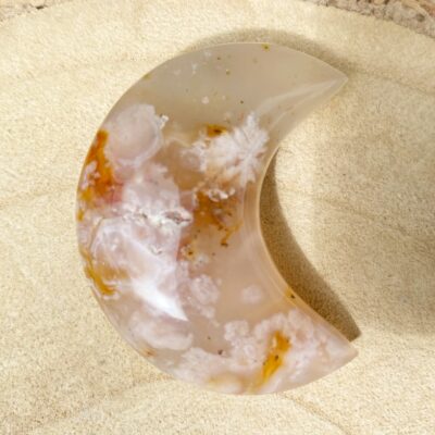 Spiral Crystals UK - Flower Agate Half Moon
