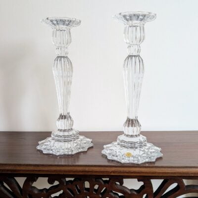 Bougeoirs flambeaux en cristal de Bohème
