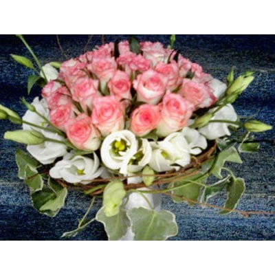 707 זר כלה ורדים ורודים - הפינה הירוקה