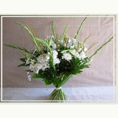 זר בלבן - פרחי אורית