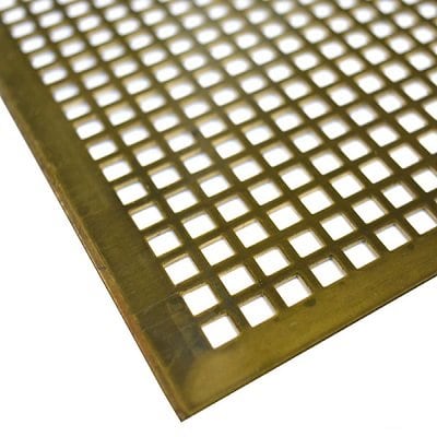 Square Holes Brass Perforated Sheet