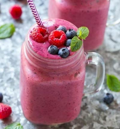 Frozen Blueberries and Berries Shake