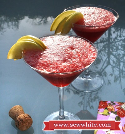 Sew White raspberry prosecco cocktails 1