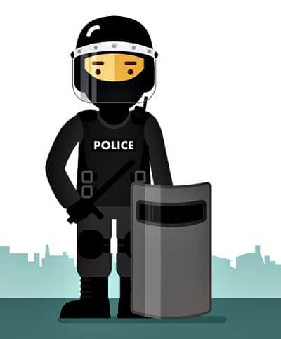 police in riot gear