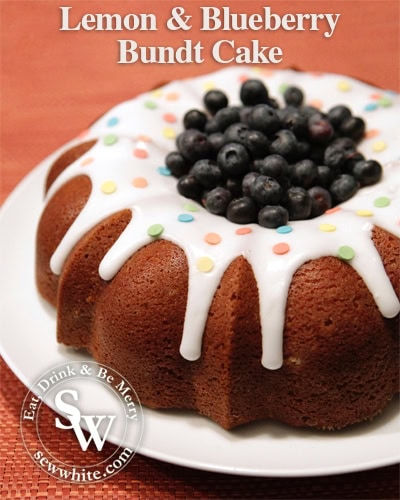 Sew White Lemon and Blueberry Bundt Cake 1