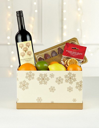 M&S Christmas Mulled Wine and Fruit Hamper