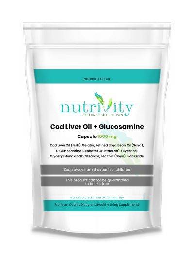 Cod Liver oil & Glucosamine 1000mg Soft Gels Joint Health Joint Care Immune System Bones Muscle Function