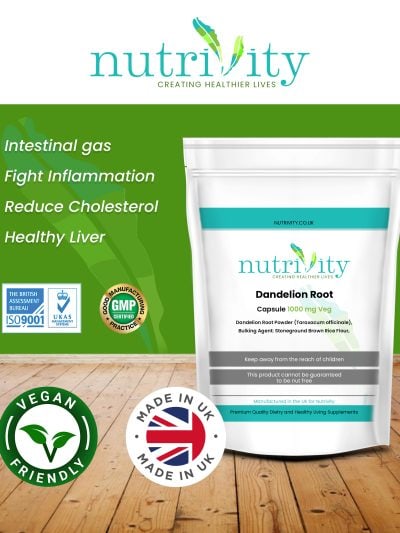 Dandelion Root 1000mg Veg Capsules Digestive Health Detoxification Antioxidants