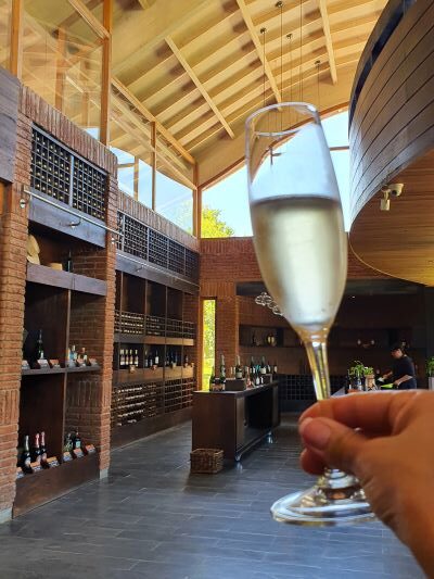 A welcome glass of bubbly