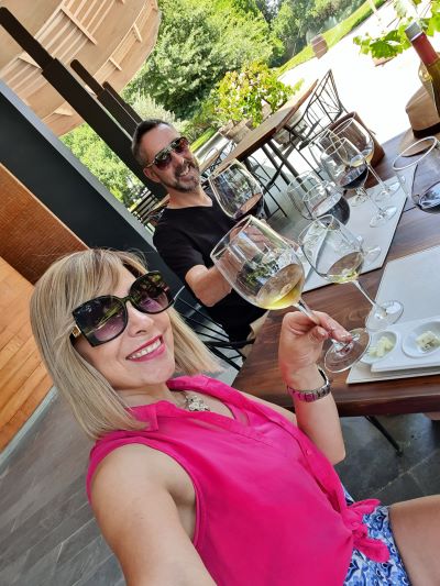 Enjoying the tasting experience at Emiliana