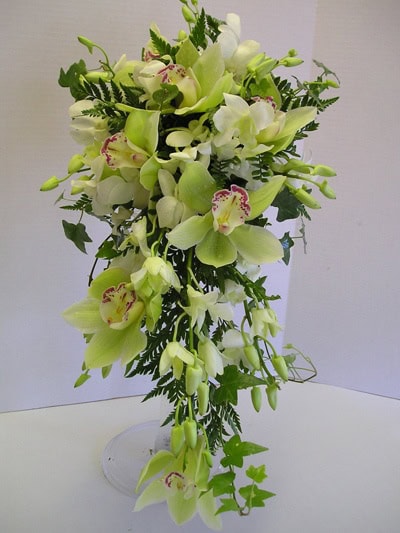 Gelin Buketi Yeşil Orkide Sarkmalı - Görsel 2