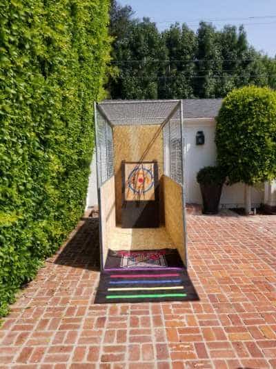 Indoor / Outdoor Axe Throwing Station rental for events in Los Angeles, Orange County, and nationwide