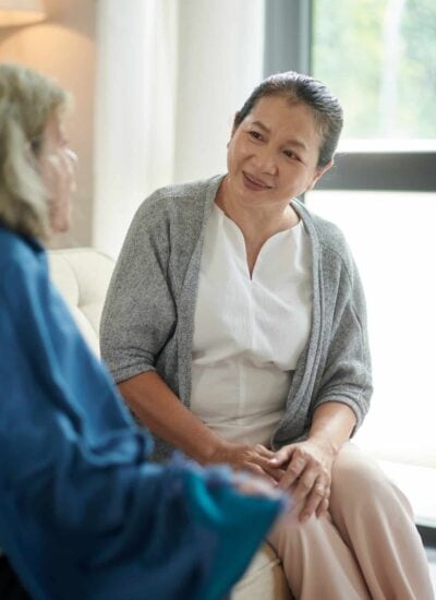 Elderly Woman Listening to Friend Elderly Woman Listening to Friend
