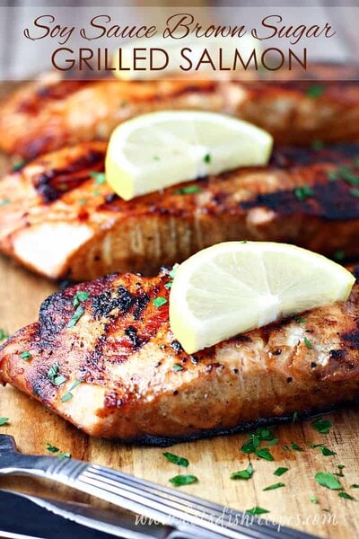 Soy Sauce and Brown Sugar Grilled Salmon